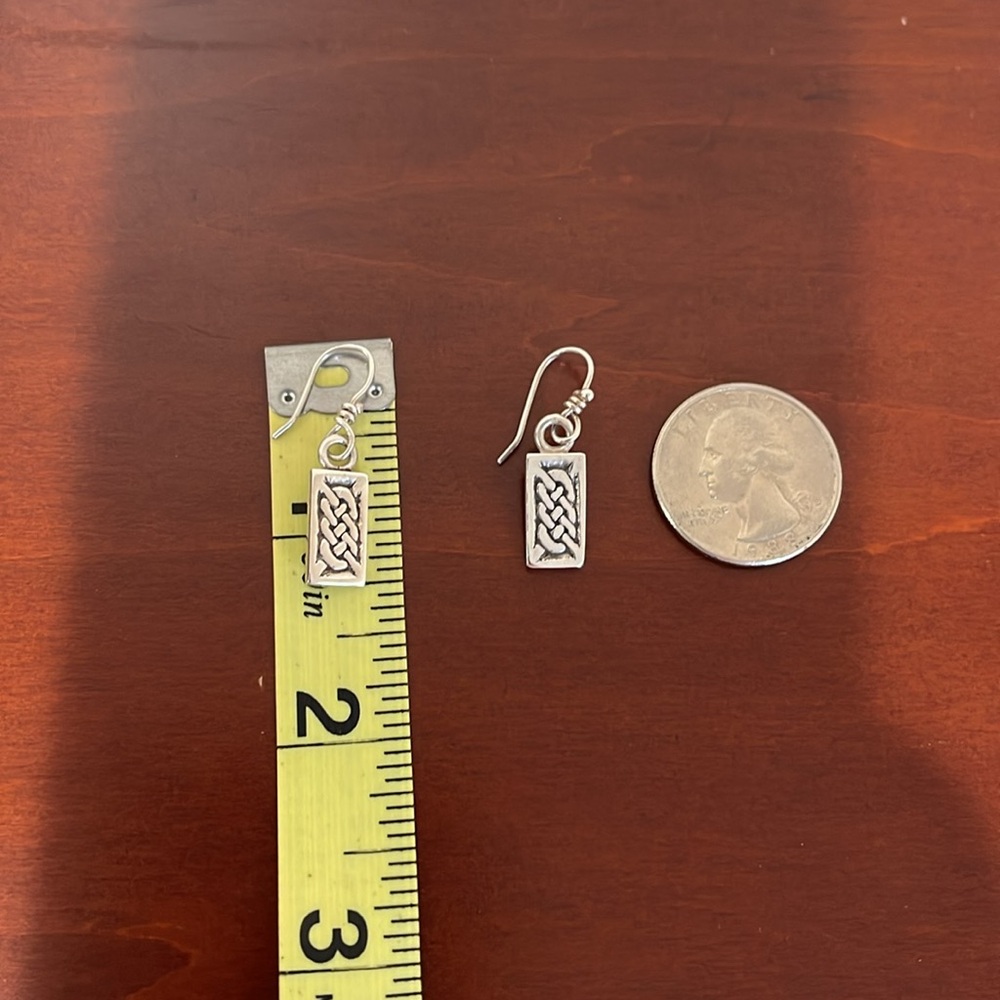 Sterling Silver Celtic Knot Earrings - 1 1/4” long - Picture 7 of 8
